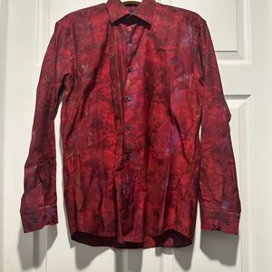 Men's Red Patterned Shirt